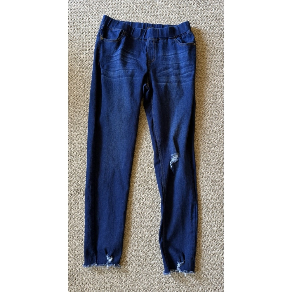 Sheila‎ Rose Skinny Jeggings Dark Blue Distressed Large Stretch Pull On